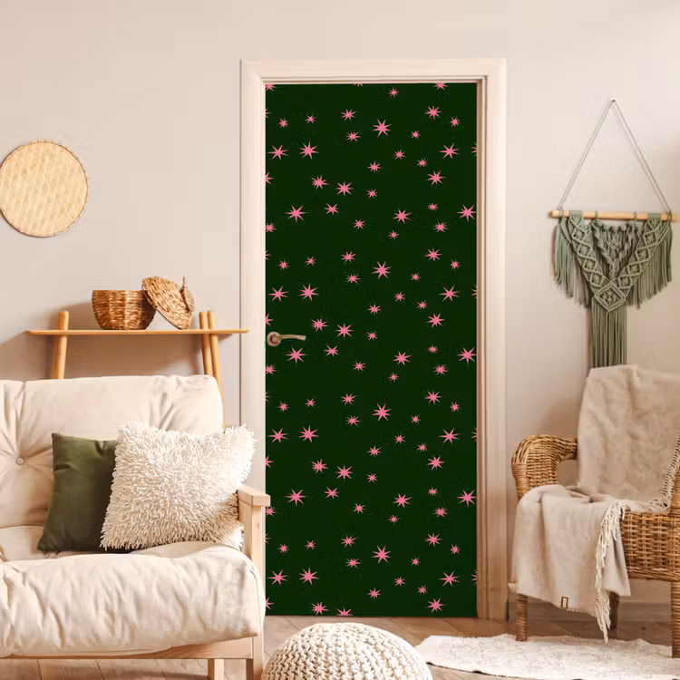 Deursticker - Ster - Roze - Groen - Kerst — 4