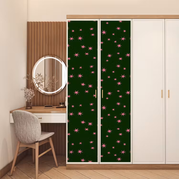 Deursticker - Ster - Roze - Groen - Kerst — 5