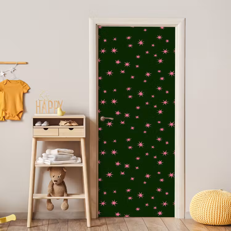 Deursticker - Ster - Roze - Groen - Kerst — 6