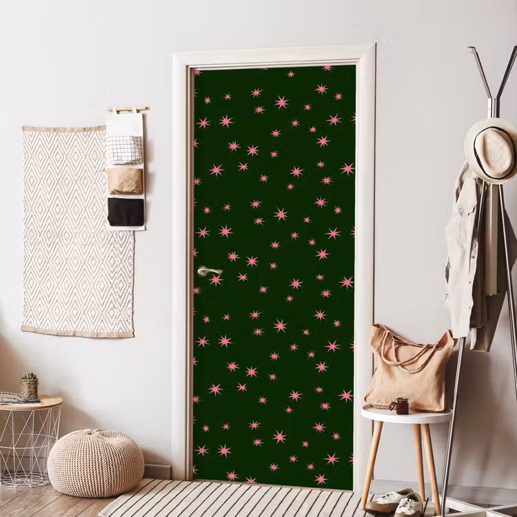 Deursticker - Ster - Roze - Groen - Kerst — 8