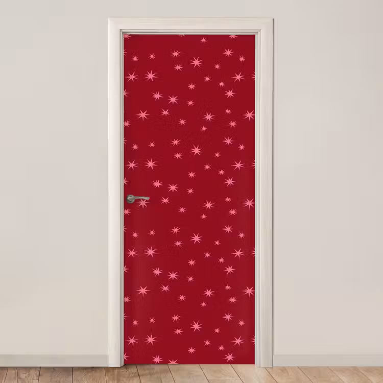 Deursticker - Ster - Roze - Kerst - Rood — 1