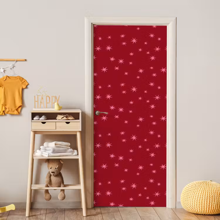 Deursticker - Ster - Roze - Kerst - Rood — 6