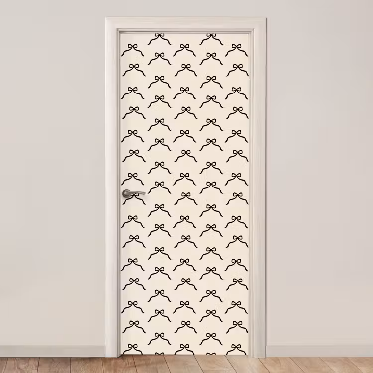 Deursticker - Strik - Kerst - Wit - Zwart — 1