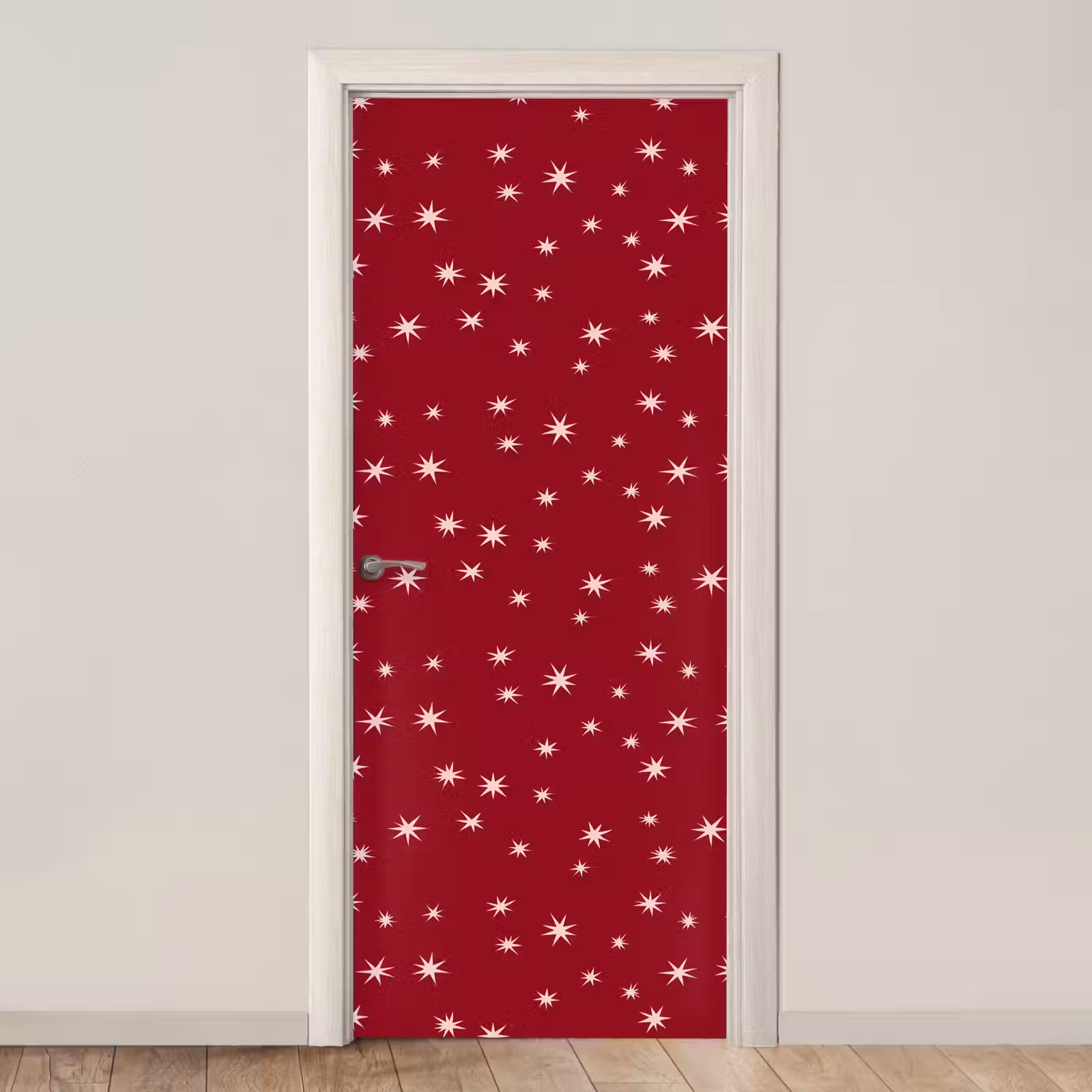 Deursticker - Rood - Wit - Kerst - Ster — 1