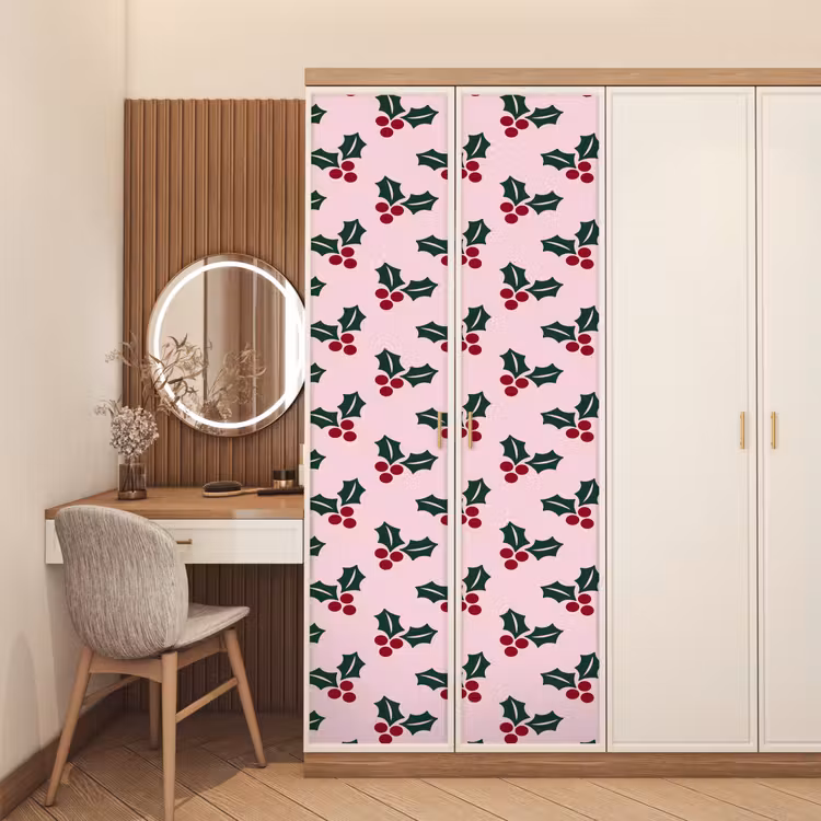 Deursticker - Kerst - Hulst - Groen - Roze — 5