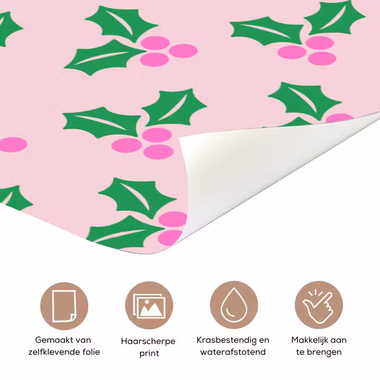 Deursticker - Kerst - Hulst - Roze — 3