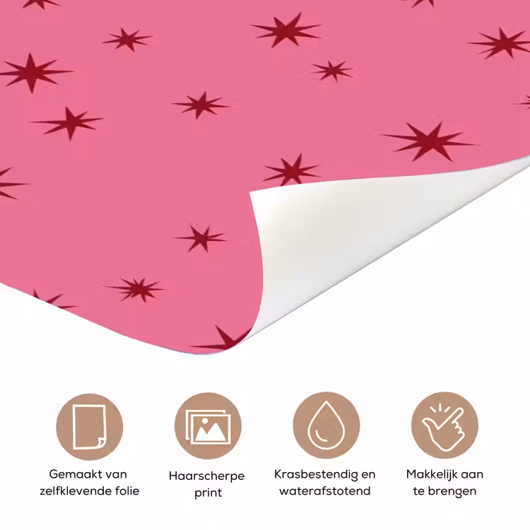 Deursticker - Kerst - Ster - Rood - Roze — 3