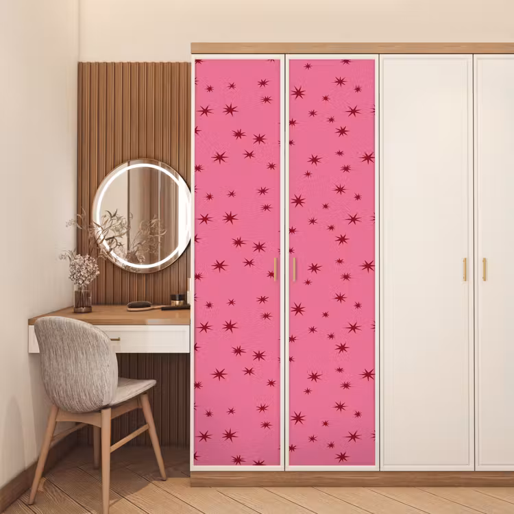 Deursticker - Kerst - Ster - Rood - Roze — 5