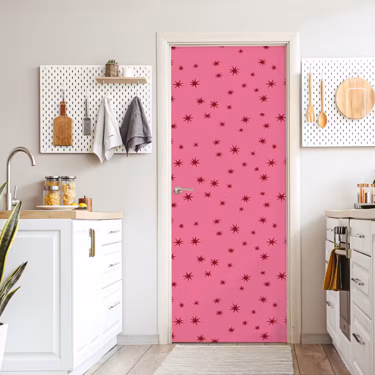 Deursticker - Kerst - Ster - Rood - Roze — 7