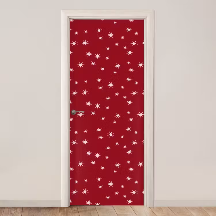 Deursticker - Rood - Wit - Kerst - Ster — 1