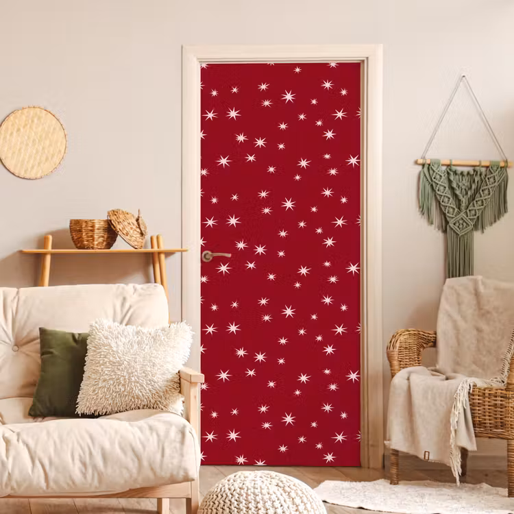 Deursticker - Rood - Wit - Kerst - Ster — 4
