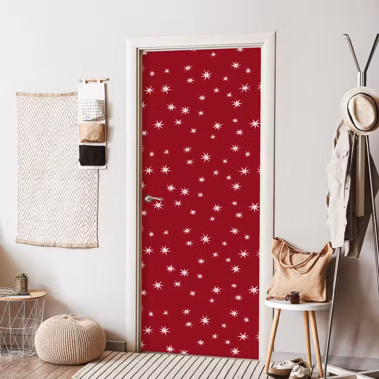 Deursticker - Rood - Wit - Kerst - Ster — 8