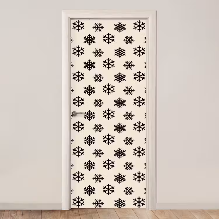Deursticker - Sneeuwvlok - Crème - Wit — 1