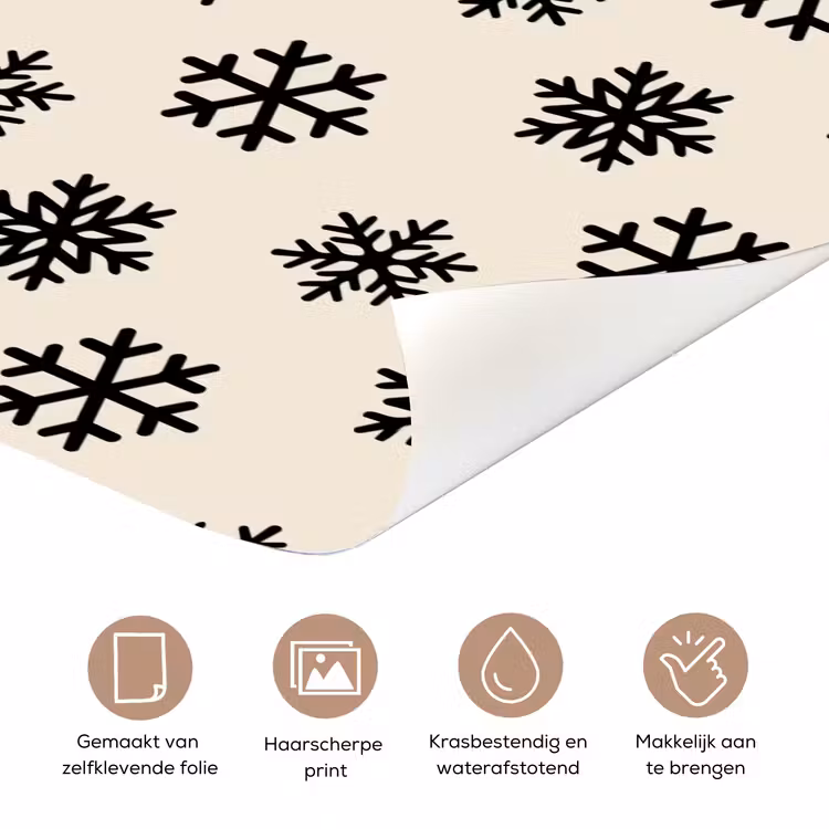 Deursticker - Sneeuwvlok - Crème - Wit — 3