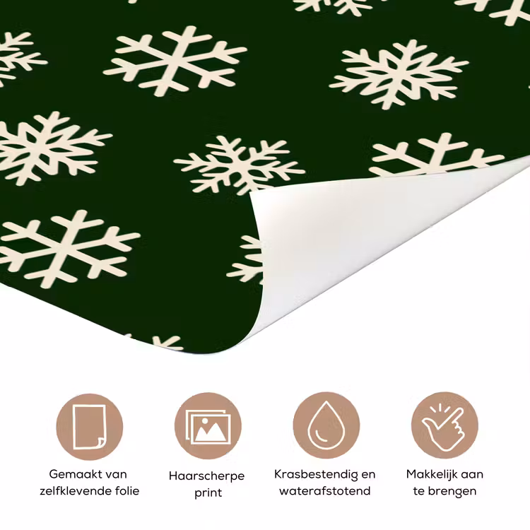 Deursticker - Sneeuwvlok - Groen - Wit - Kerst — 3