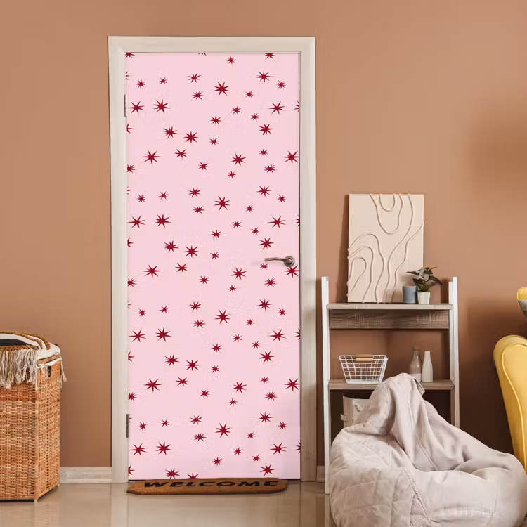 Deursticker - Ster - Roze - Rood — 2