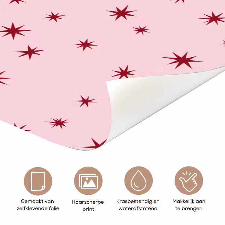Deursticker - Ster - Roze - Rood — 3
