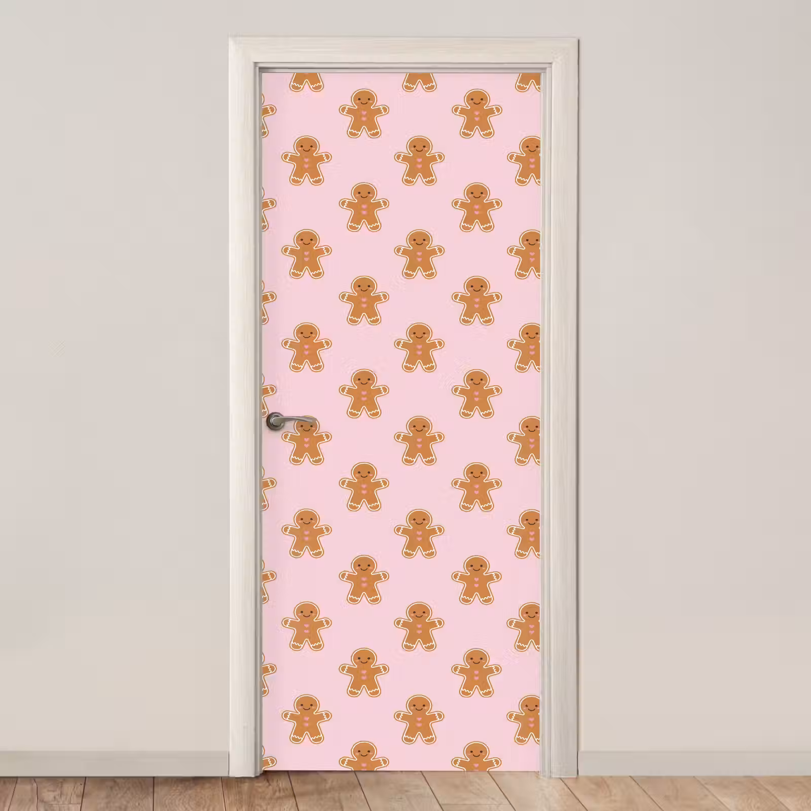Deursticker - Peperkoek - Kerst - Roze — 1