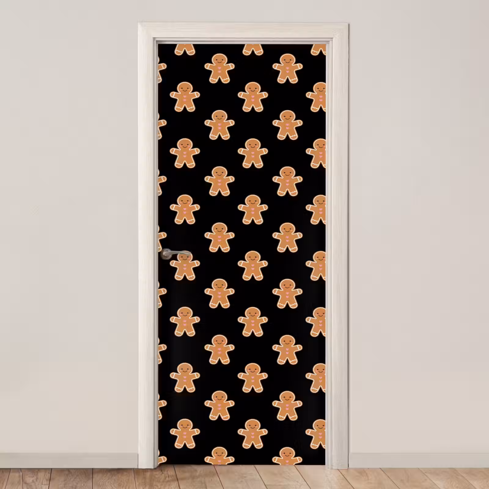 Deursticker - Peperkoek - Kerst - Zwart — 1