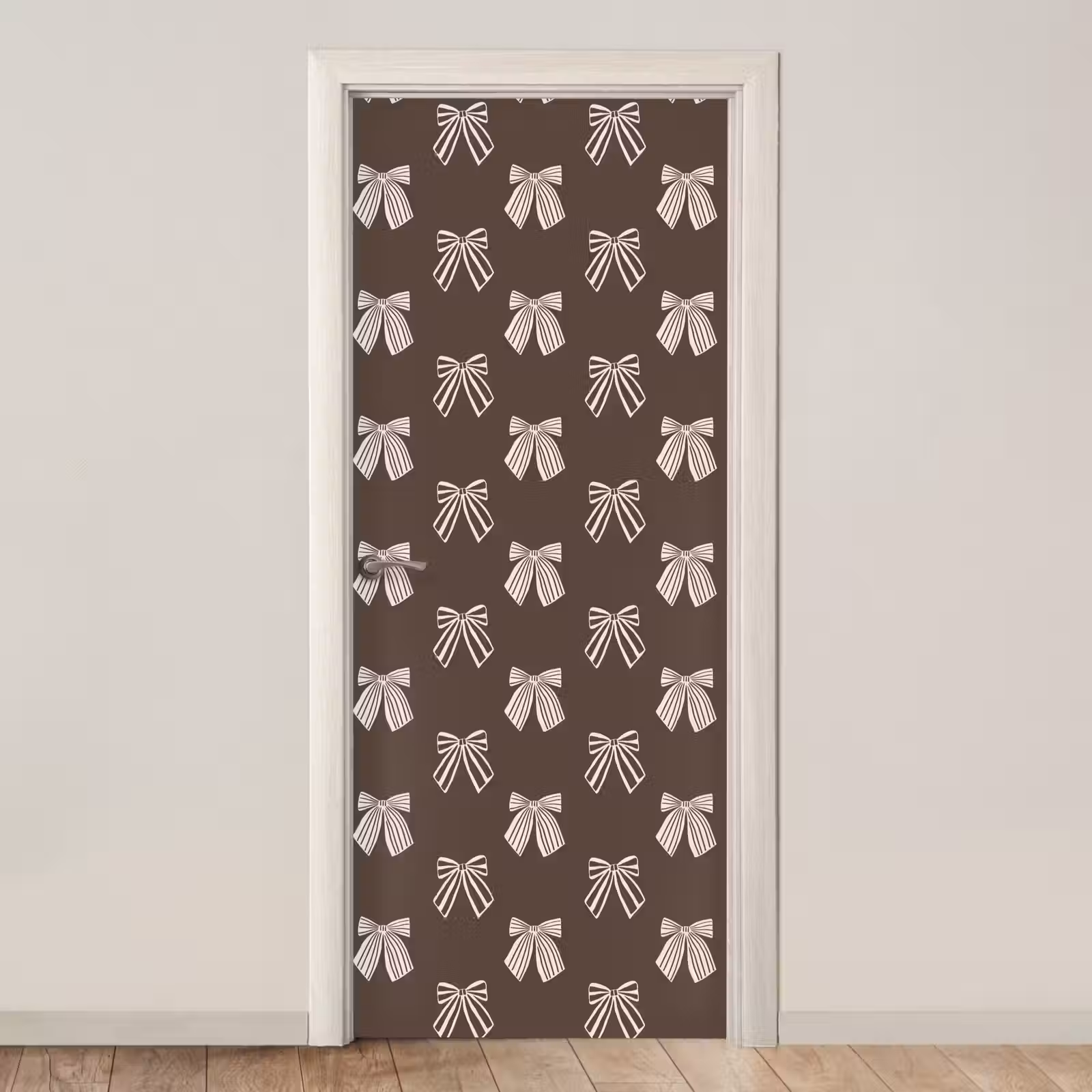 Deursticker - Strikken - Kerst - Bruin - Crème — 1