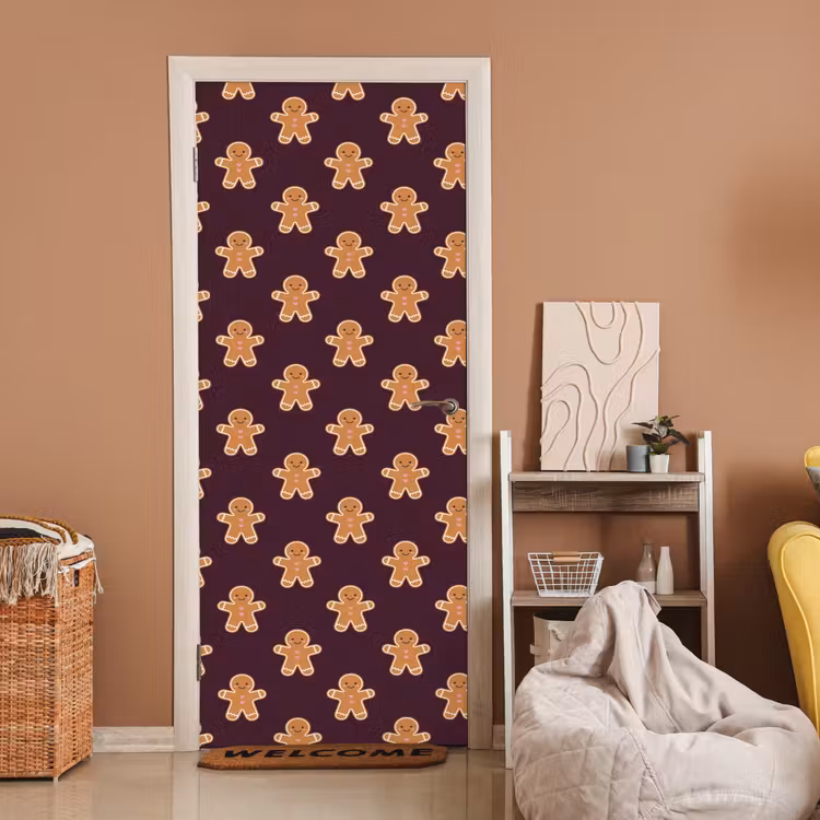 Deursticker - Peperkoek - Kerst - Burgundy — 2