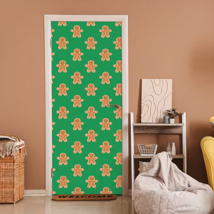 Deursticker - Peperkoek - Kerst - Neon - Groen — 2