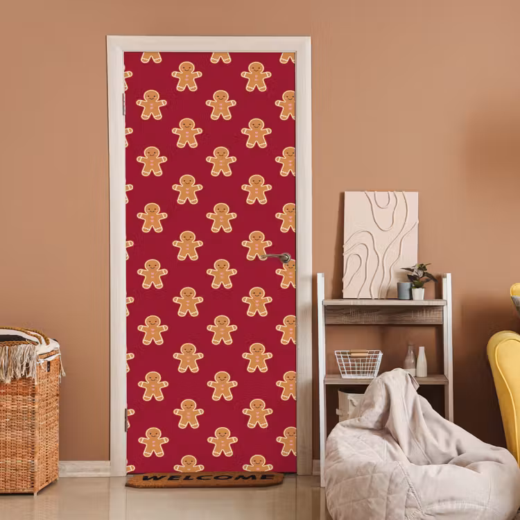 Deursticker - Peperkoek - Kerst - Rood — 2