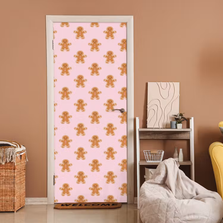 Deursticker - Peperkoek - Kerst - Roze — 2
