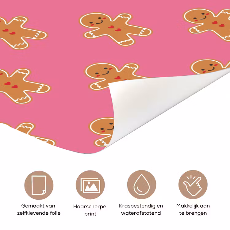 Deursticker - Peperkoek - Kerst - Roze - Bruin — 3