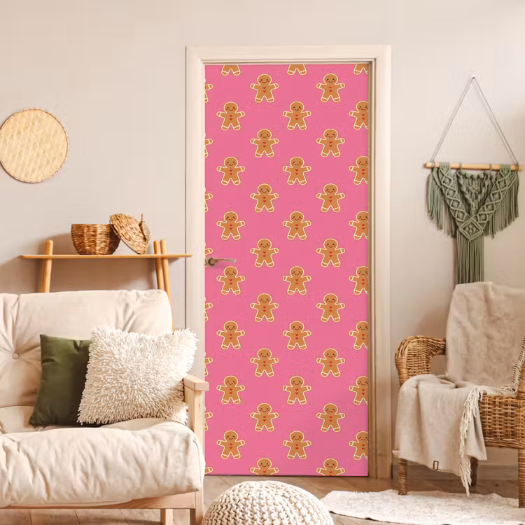 Deursticker - Peperkoek - Kerst - Roze - Bruin — 4