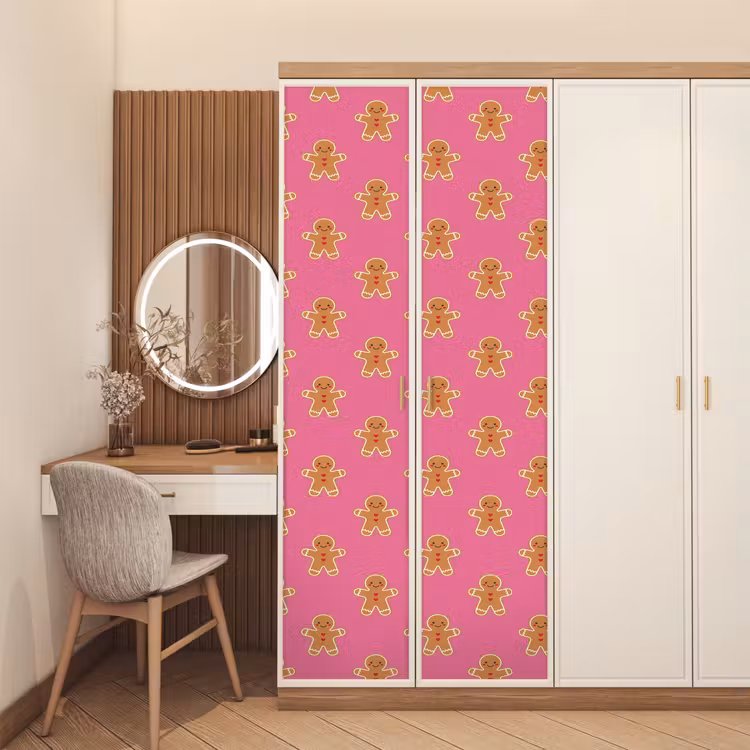 Deursticker - Peperkoek - Kerst - Roze - Bruin — 5