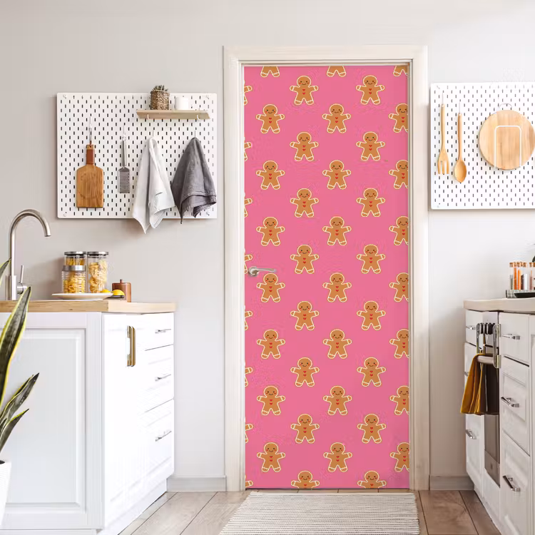Deursticker - Peperkoek - Kerst - Roze - Bruin — 7