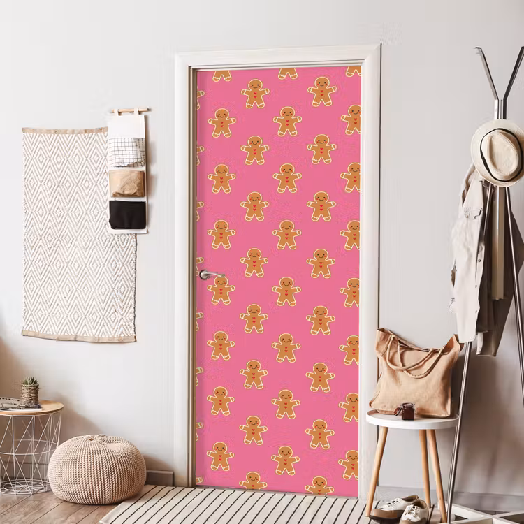 Deursticker - Peperkoek - Kerst - Roze - Bruin — 8