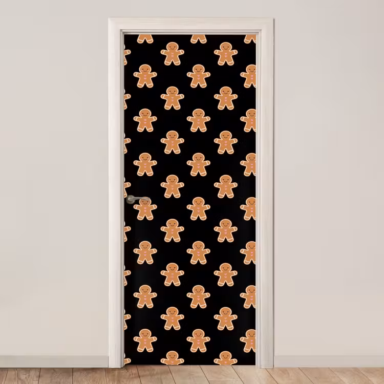 Deursticker - Peperkoek - Kerst - Zwart — 1