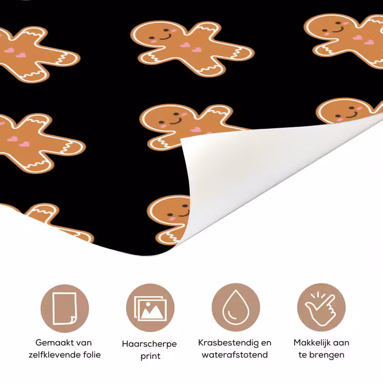 Deursticker - Peperkoek - Kerst - Zwart — 3