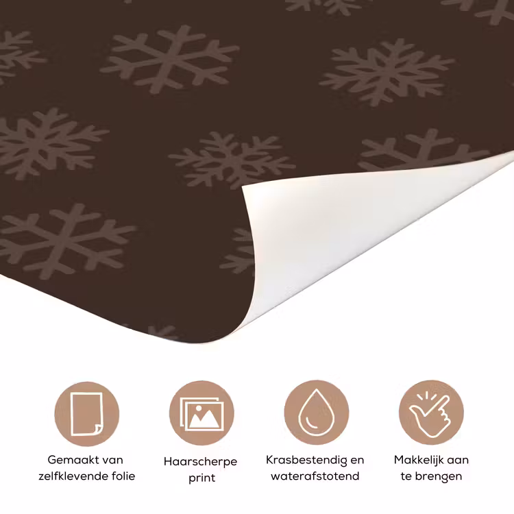 Deursticker - Sneeuwvlok - Bruin - Kerst — 3