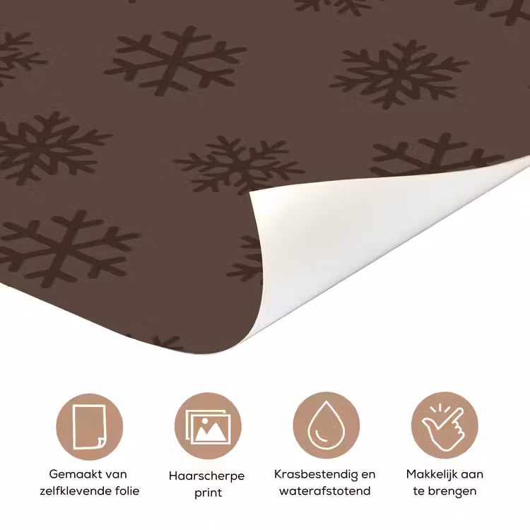 Deursticker - Sneeuwvlok - Kerst - Bruin — 3