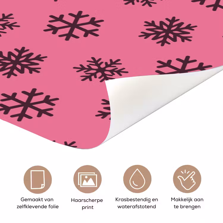 Deursticker - Sneeuwvlok - Paars - Roze - Kerst — 3