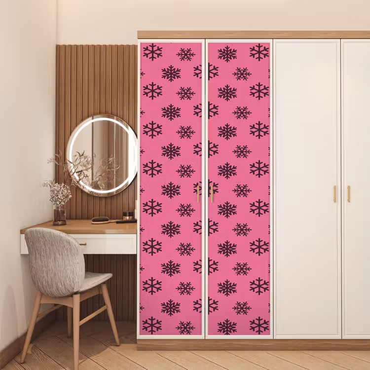 Deursticker - Sneeuwvlok - Paars - Roze - Kerst — 5