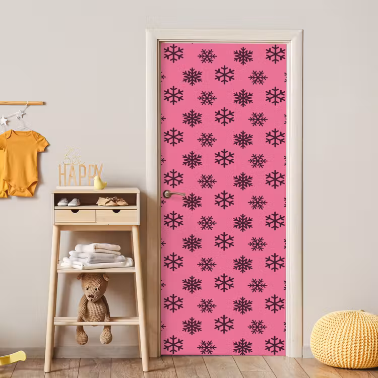 Deursticker - Sneeuwvlok - Paars - Roze - Kerst — 6