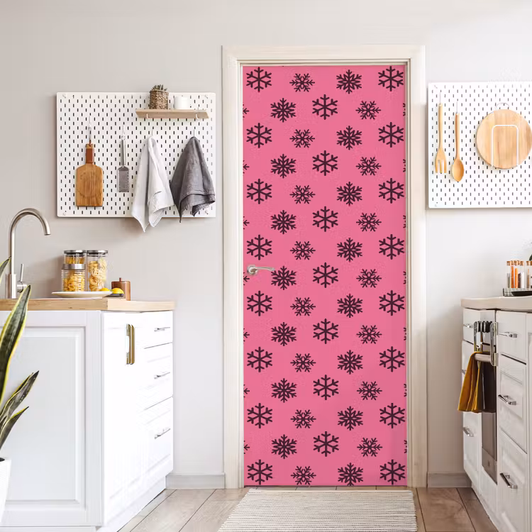Deursticker - Sneeuwvlok - Paars - Roze - Kerst — 7