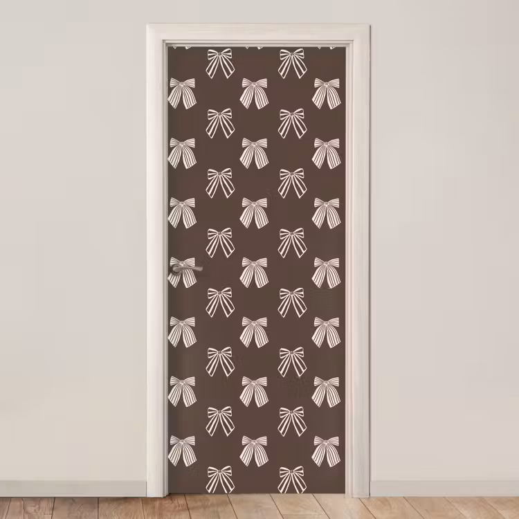 Deursticker - Strikken - Kerst - Bruin - Crème — 1