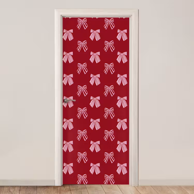 Deursticker - Strikken - Kerst - Burgundy - Roze — 1