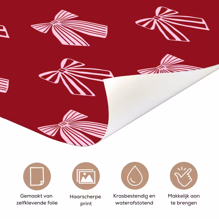 Deursticker - Strikken - Kerst - Burgundy - Roze — 3