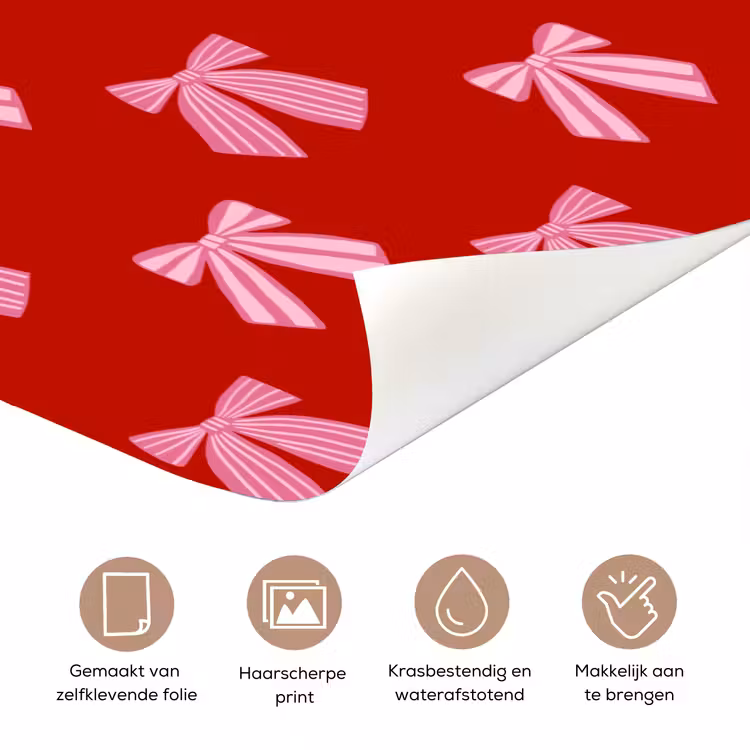 Deursticker - Strikken - Kerst - Rood - Roze — 3