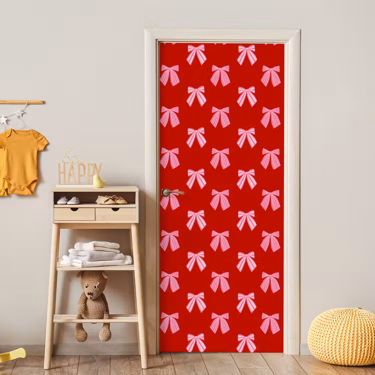 Deursticker - Strikken - Kerst - Rood - Roze — 6