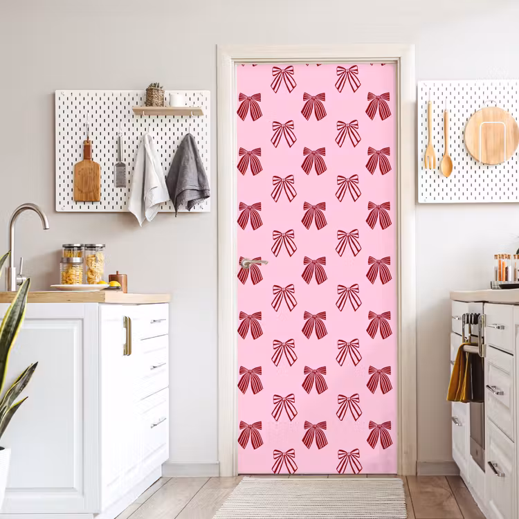 Deursticker - Strikken - Kerst - Roze - Burgundy — 7