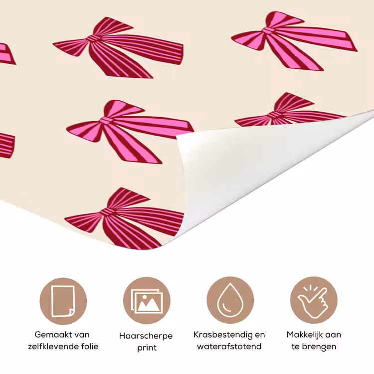 Deursticker - Strikken - Kerst - Roze - Crème — 3