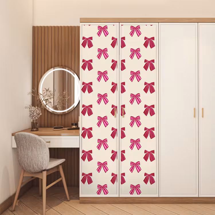 Deursticker - Strikken - Kerst - Roze - Crème — 5