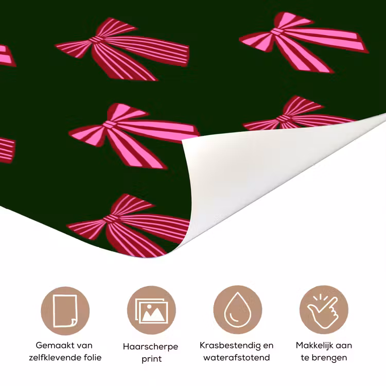 Deursticker - Strikken - Kerst - Roze - Groen — 3